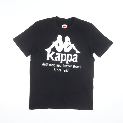 Kappa Men's Black Small Logo Sports Graphic Cotton T-Shirt