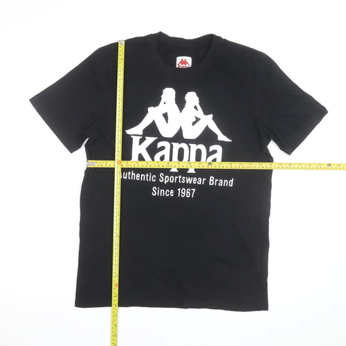 Kappa Men's Black Small Logo Sports Graphic Cotton T-Shirt