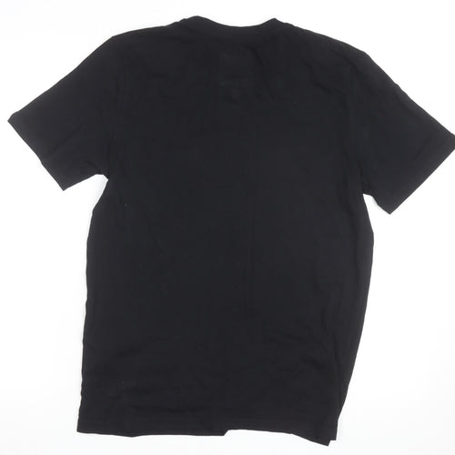 Kappa Men's Black Small Logo Sports Graphic Cotton T-Shirt