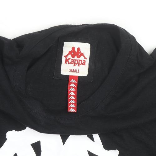 Kappa Men's Black Small Logo Sports Graphic Cotton T-Shirt