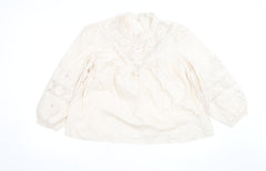 Marks and Spencer Per Una Ivory Cotton Embroidered Tunic Blouse Women’s Size 16