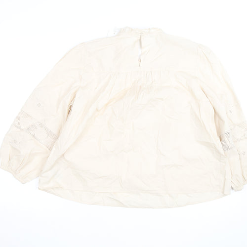 Marks and Spencer Per Una Ivory Cotton Embroidered Tunic Blouse Women’s Size 16