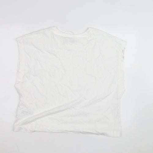 Marks and Spencer Women's White Cotton Sleeveless T-Shirt Size 16