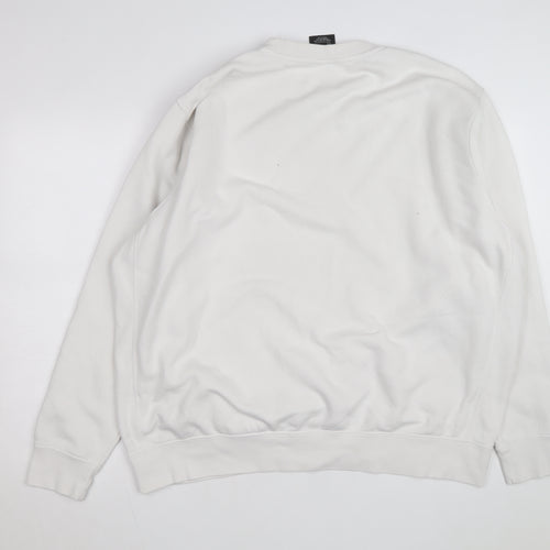 Nike Men's White 2XL Pullover Crew Neck Sweatshirt Just Do It Logo