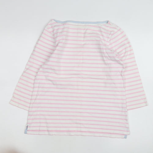 Tyrwhitt Women's Pink White Striped Cotton Pullover Jumper M