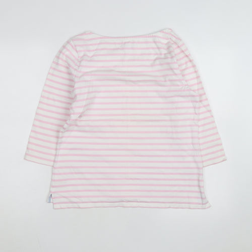 Tyrwhitt Women's Pink White Striped Cotton Pullover Jumper M