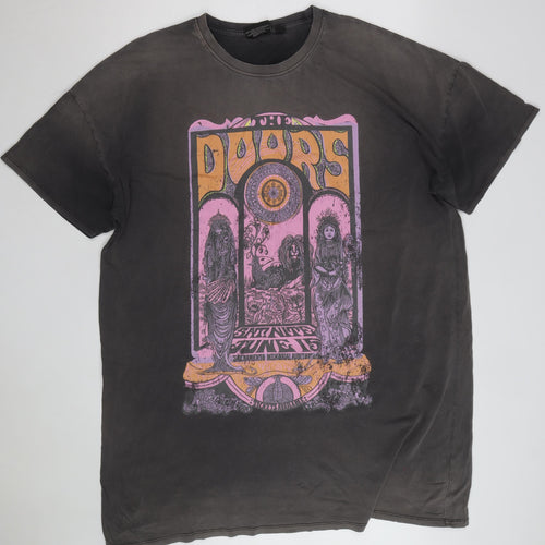 The Doors Men’s Black Graphic Band T-Shirt XL Rock Cotton Retro
