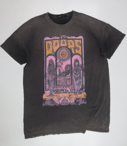 The Doors Men’s Black Graphic Band T-Shirt XL Rock Cotton Retro