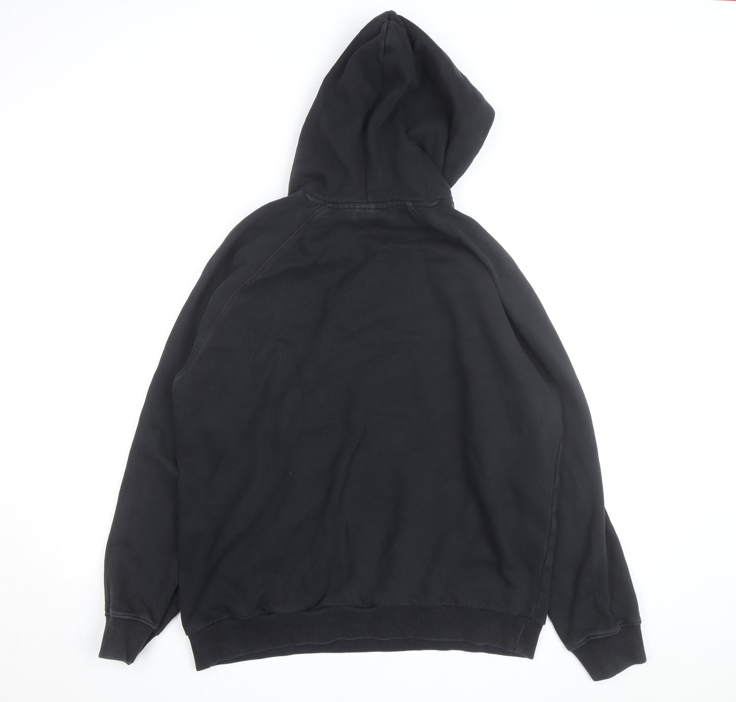 Adidas Mens Black Pullover Hoodie Size L Logo Sportswear