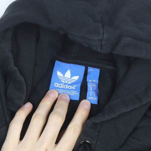Adidas Mens Black Pullover Hoodie Size L Logo Sportswear