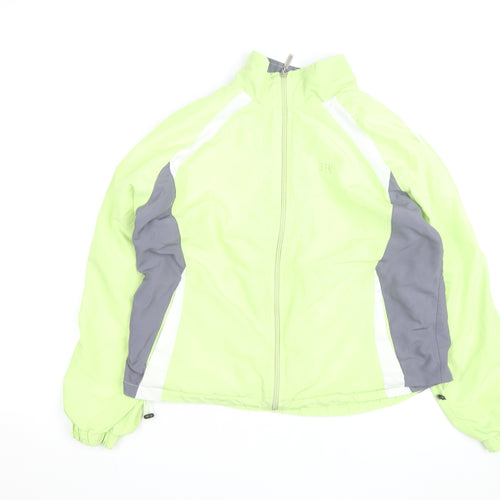 Wilson Men's Green Grey Full Zip Windbreaker Jacket Size L Polyester