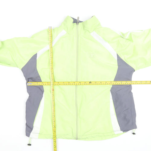 Wilson Men's Green Grey Full Zip Windbreaker Jacket Size L Polyester