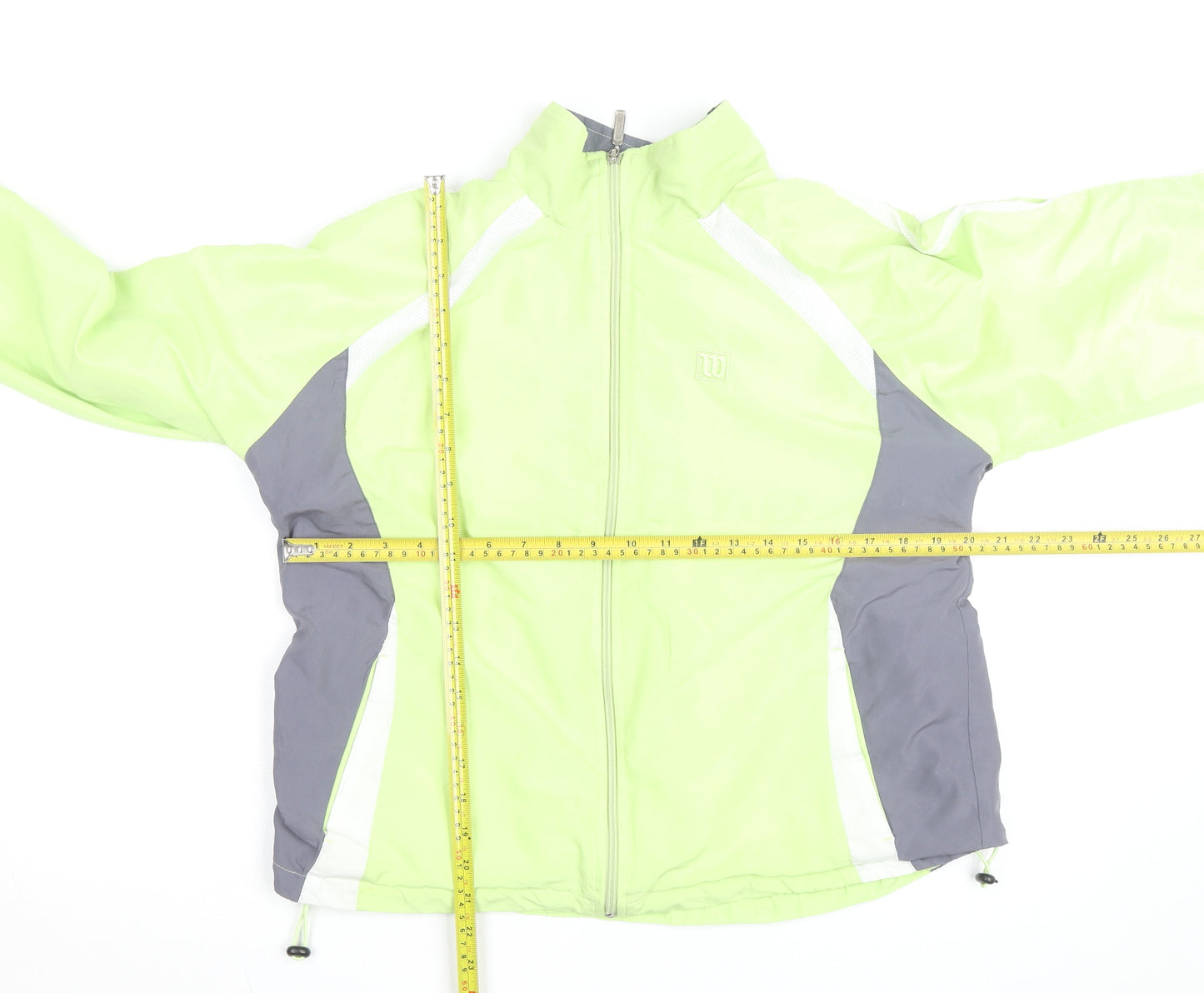Wilson Men's Green Grey Full Zip Windbreaker Jacket Size L Polyester
