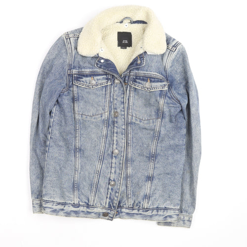 River Island Girls Blue Denim Sherpa Lined Jacket 11-12 Years