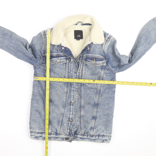 River Island Girls Blue Denim Sherpa Lined Jacket 11-12 Years