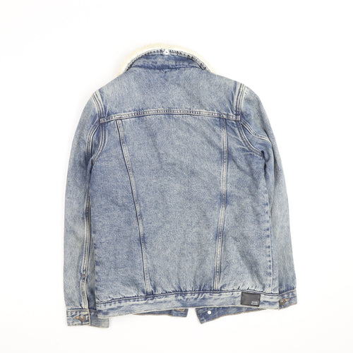 River Island Girls Blue Denim Sherpa Lined Jacket 11-12 Years