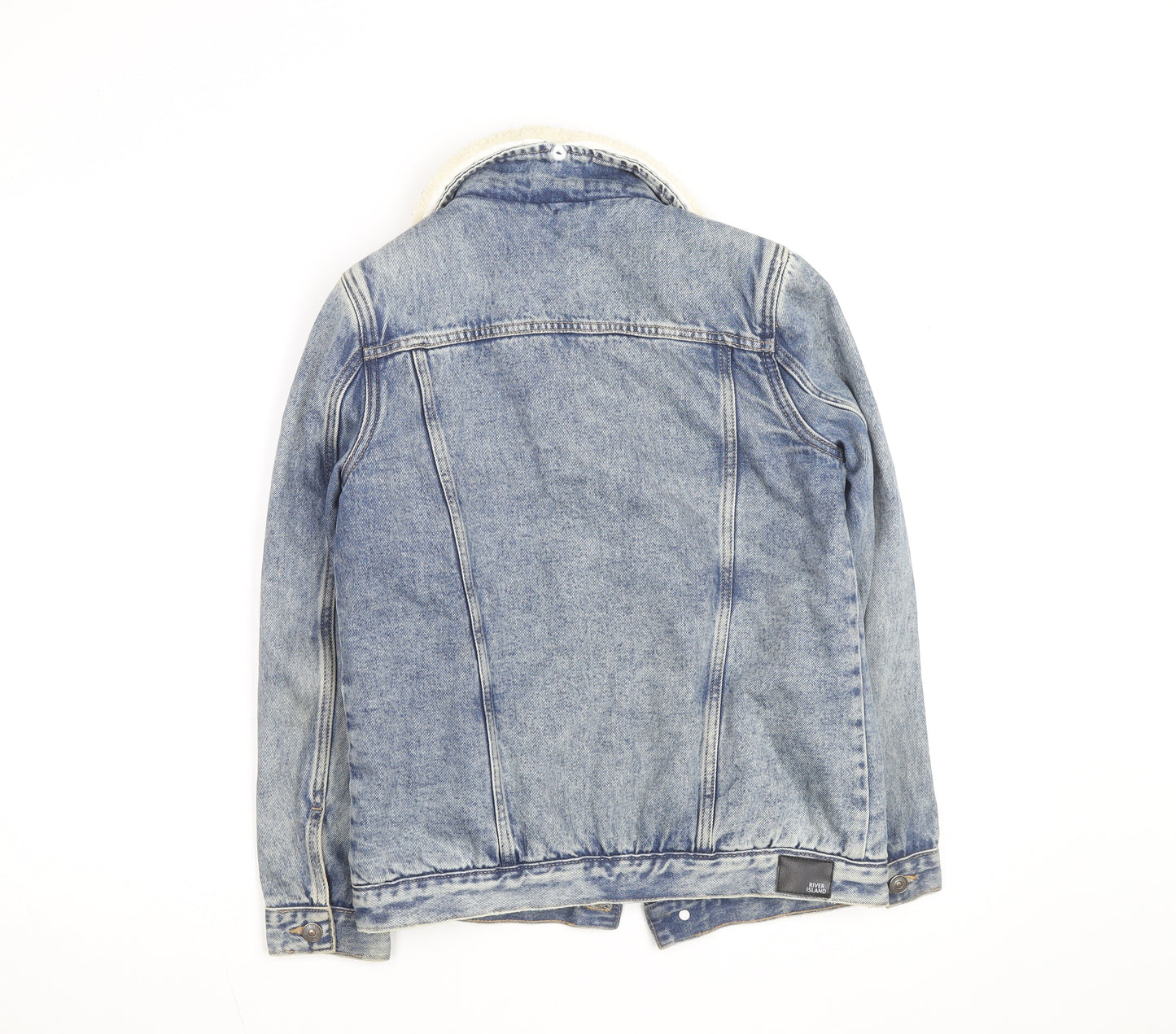 River Island Girls Blue Denim Sherpa Lined Jacket 11-12 Years