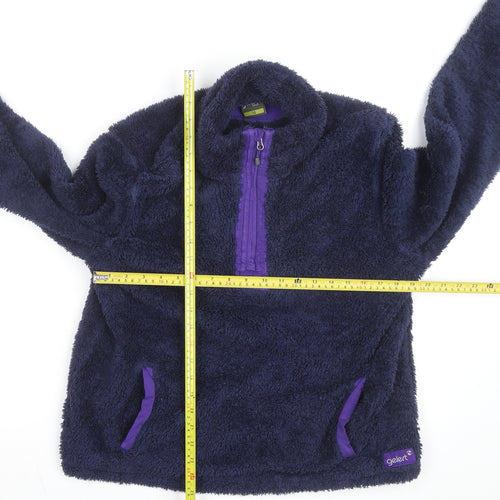Gelert Women Navy Fleece Pullover Hoodie Size 14 Half Zip Warm Outdoor Top