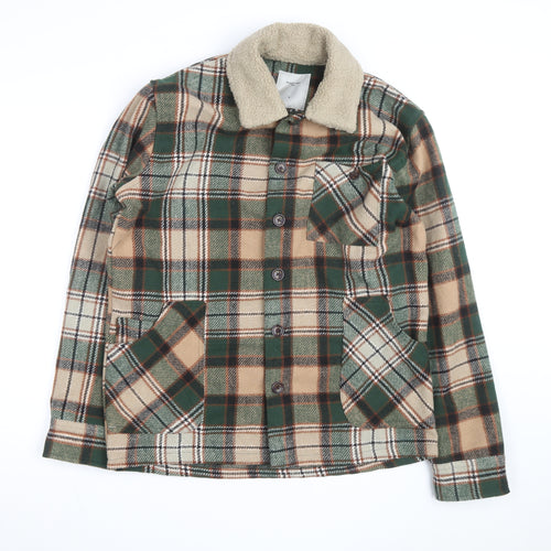 Percival Men's Green Check Sherpa Lined Flannel Jacket L