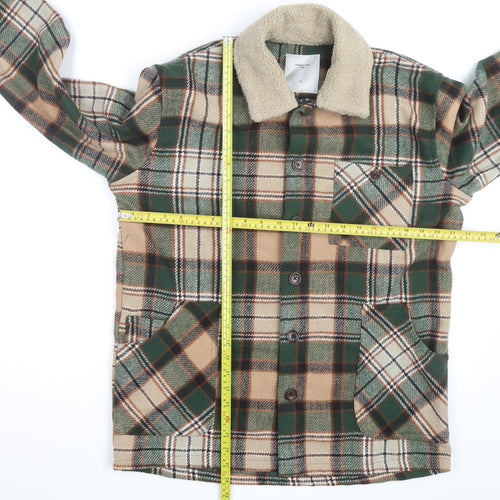 Percival Men's Green Check Sherpa Lined Flannel Jacket L