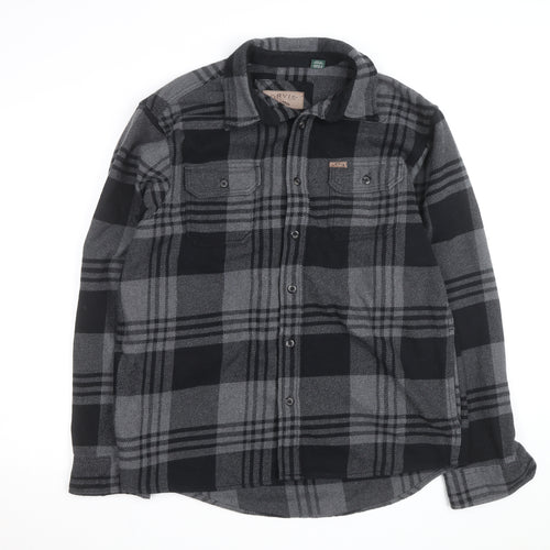 Orvis Men's Grey Check Flannel Shirt Jacket Size L