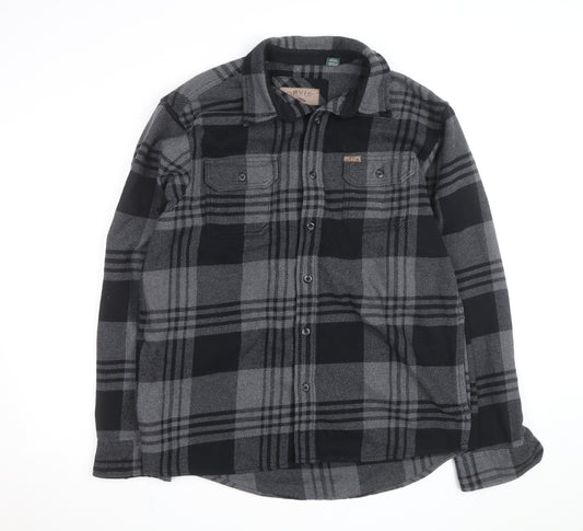 Orvis Men's Grey Check Flannel Shirt Jacket Size L