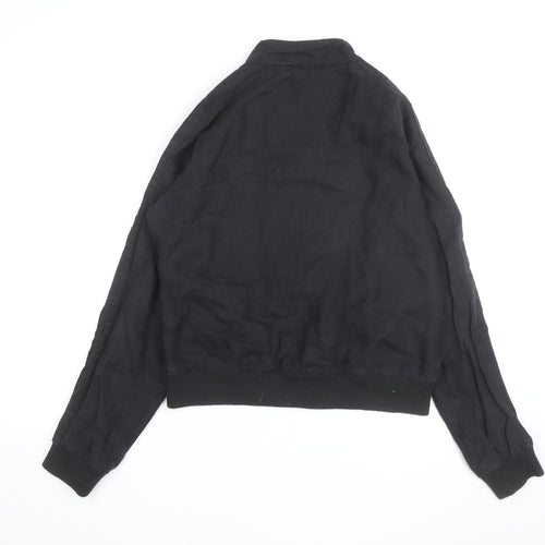 Fred Perry Women's Black Linen Bomber Jacket Size 14