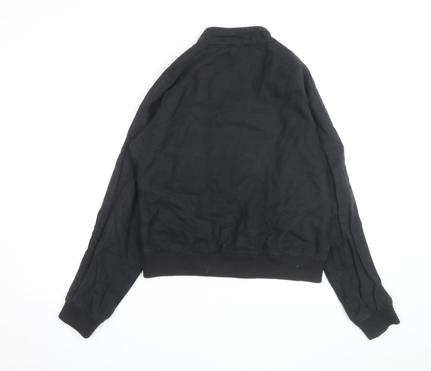 Fred Perry Women's Black Linen Bomber Jacket Size 14