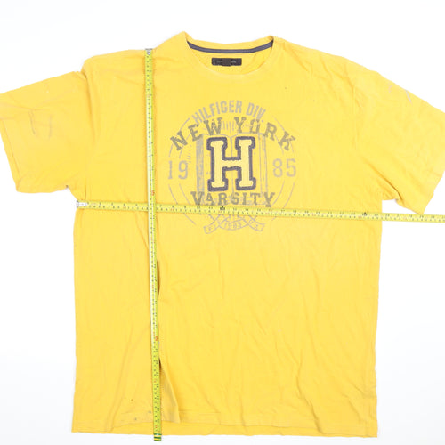 Tommy Hilfiger Men’s Yellow 2XL Varsity Graphic Cotton T-Shirt