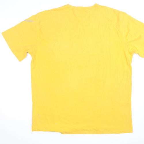 Tommy Hilfiger Men’s Yellow 2XL Varsity Graphic Cotton T-Shirt