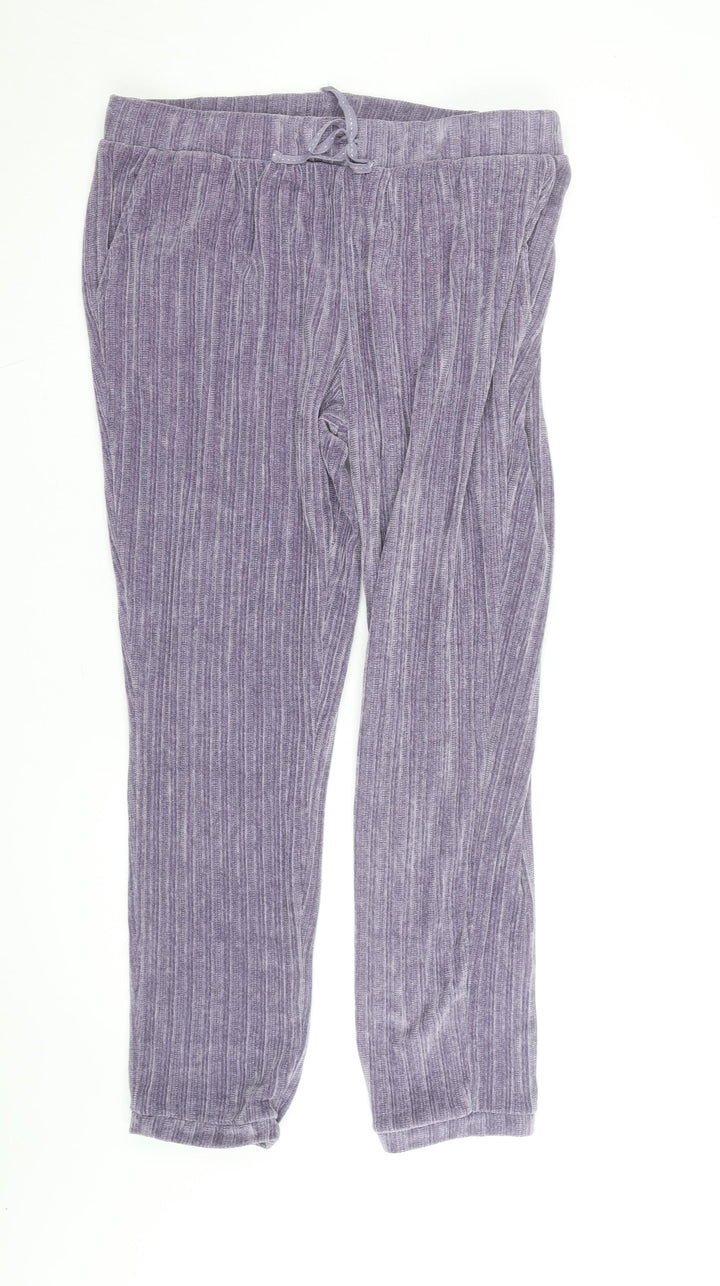 La Redoute Women’s Purple Velour Jogger Trousers L