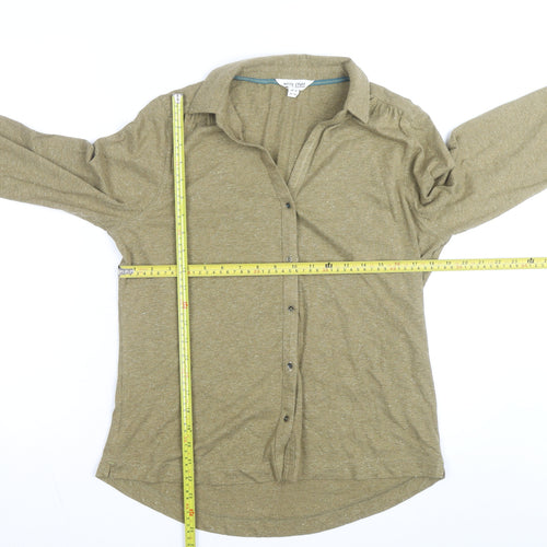 White Stuff Women's Green Long Sleeve Button-Up Shirt Size 14