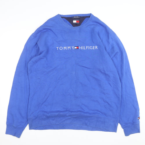 Tommy Hilfiger Men's Blue Logo Pullover Sweatshirt Size L