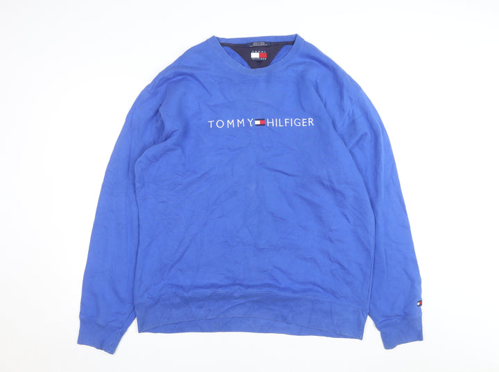 Tommy Hilfiger Men's Blue Logo Pullover Sweatshirt Size L