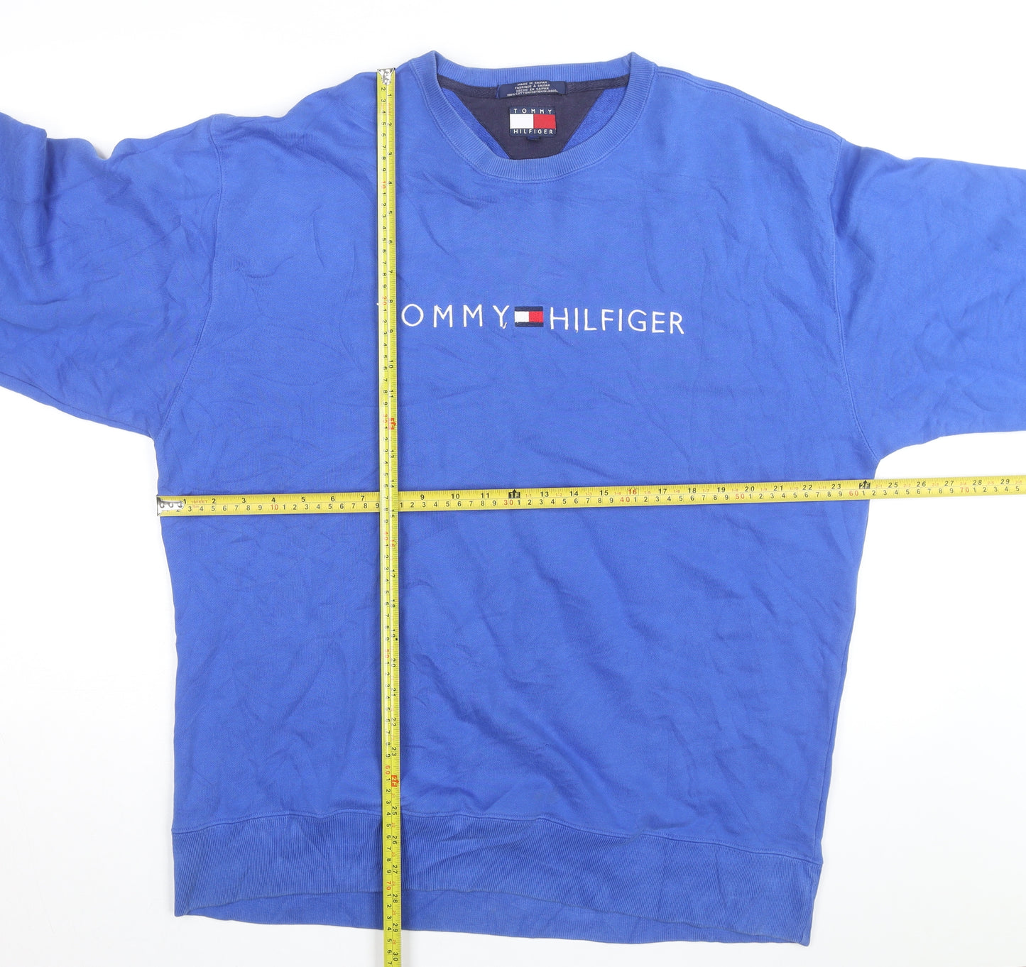 Tommy Hilfiger Men's Blue Logo Pullover Sweatshirt Size L
