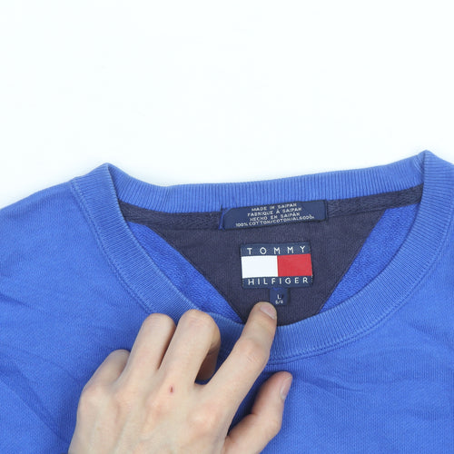 Tommy Hilfiger Men's Blue Logo Pullover Sweatshirt Size L