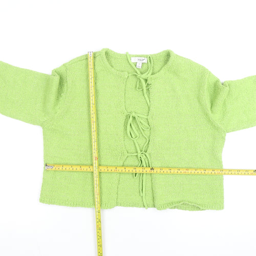 Marks and Spencer Women's Green Knit Tie Cardigan Medium
