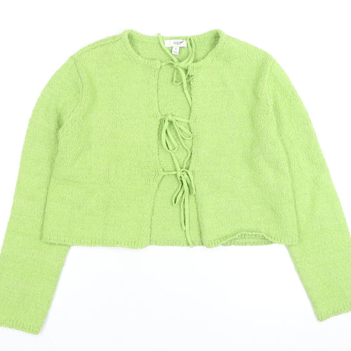 Marks and Spencer Women's Green Knit Tie Cardigan Medium