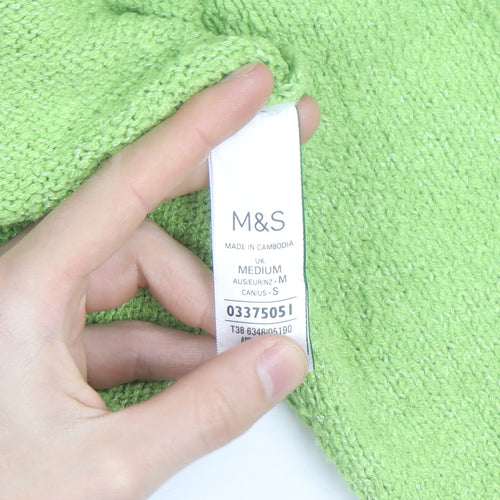 Marks and Spencer Women's Green Knit Tie Cardigan Medium