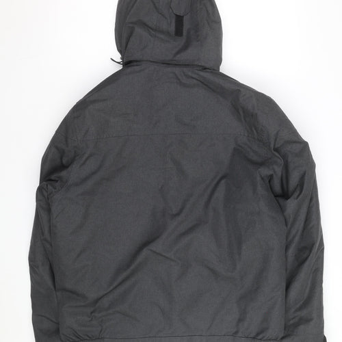 Quechua Men's Grey Waterproof Hooded Parka Jacket L Regular Fit