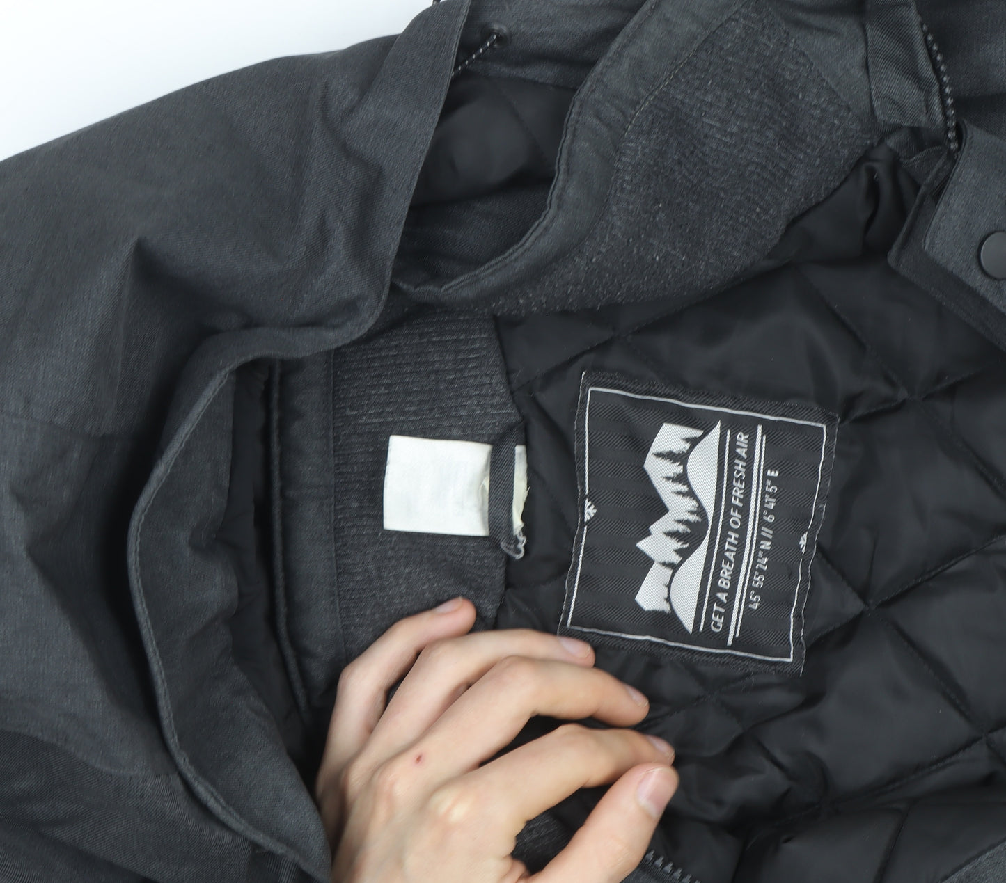 Quechua Men's Grey Waterproof Hooded Parka Jacket L Regular Fit