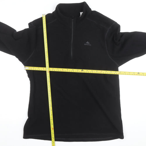 Quechua Men's Black Fleece 1/2 Zip Sweatshirt L Outdoor Hiking Pullover