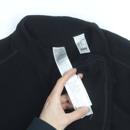 Quechua Men's Black Fleece 1/2 Zip Sweatshirt L Outdoor Hiking Pullover