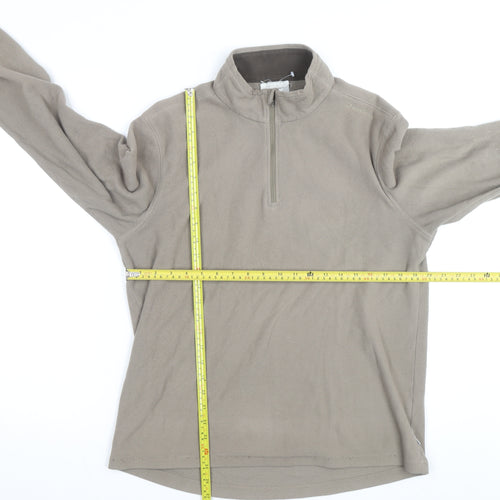 Quechua Men's Beige Fleece 1/2 Zip Pullover Sweatshirt L