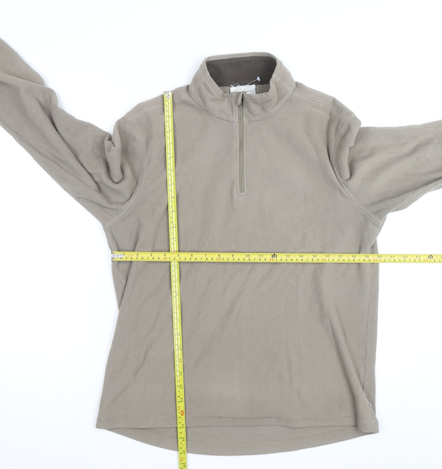 Quechua Men's Beige Fleece 1/2 Zip Pullover Sweatshirt L
