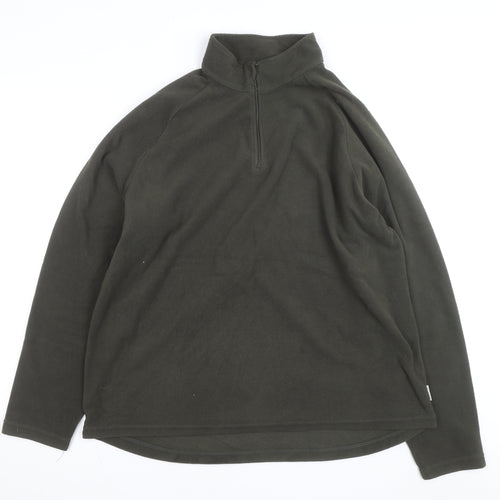 Quechua Men’s Green 2XL Fleece 1/4 Zip Pullover Sweatshirt
