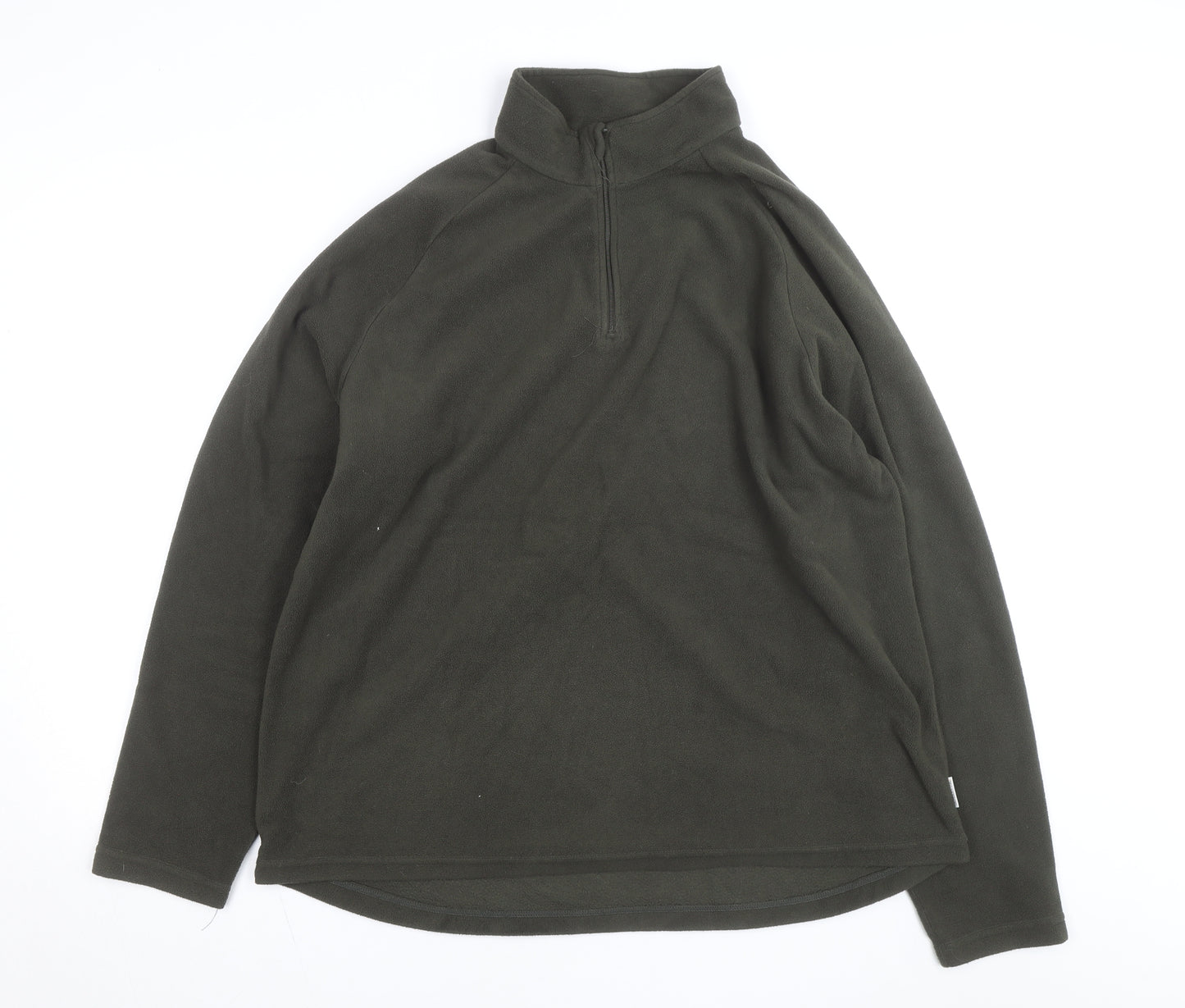 Quechua Men’s Green 2XL Fleece 1/4 Zip Pullover Sweatshirt