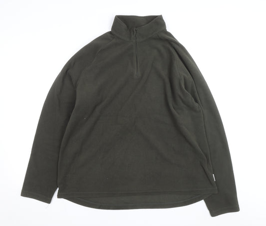 Quechua Men’s Green 2XL Fleece 1/4 Zip Pullover Sweatshirt
