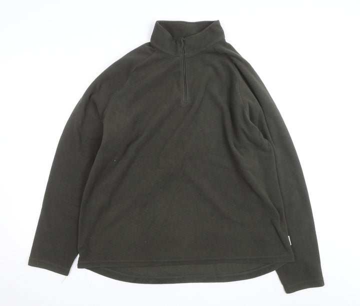 Quechua Men’s Green 2XL Fleece 1/4 Zip Pullover Sweatshirt