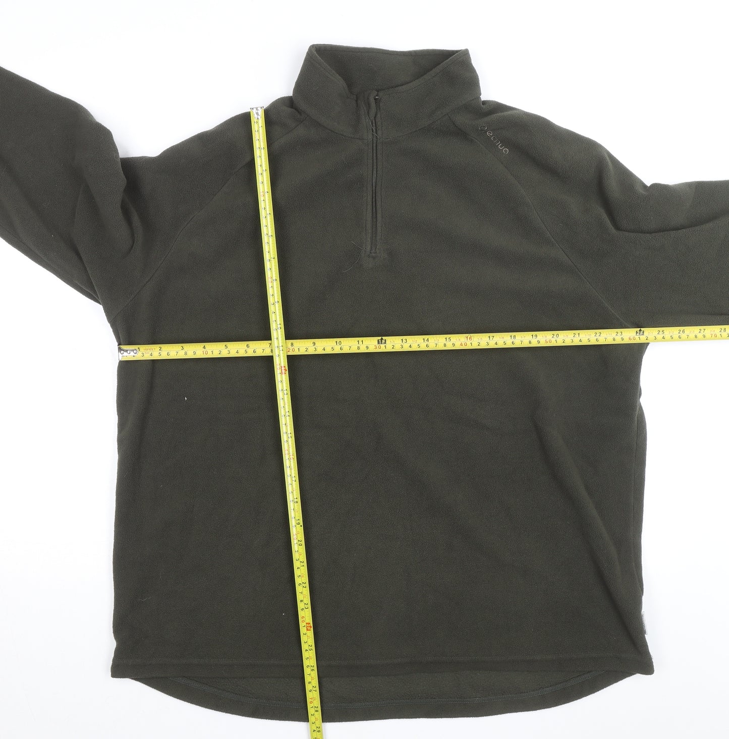 Quechua Men’s Green 2XL Fleece 1/4 Zip Pullover Sweatshirt